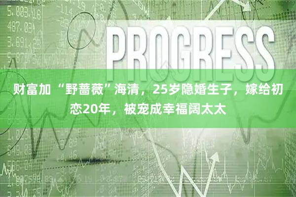财富加 “野蔷薇”海清，25岁隐婚生子，嫁给初恋20年，被宠成幸福阔太太
