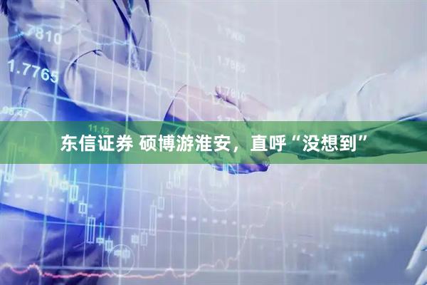 东信证券 硕博游淮安，直呼“没想到”